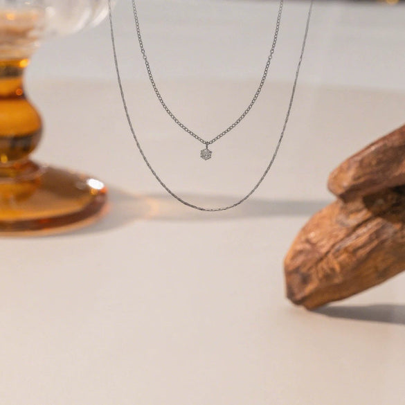 Wholesale Light Luxury Geometric Titanium Steel Bamboo Chain Necklace For Women With Electroplating Design