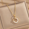 Wholesale Light Luxury Geometric Titanium Steel Cross Chain Necklace With Real Gold Plating In The Furnace For Women