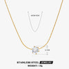 Wholesale Light Luxury Geometric Titanium Steel Diamond Pendant Necklace For Women With Electroplating