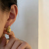 Wholesale Light Luxury Geometric Titanium Steel Electroplated Earrings For Women