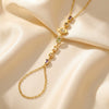 Wholesale Light Luxury Geometric Titanium Steel Electroplated Finger Chain And Tassel Bracelet For Women