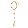 Wholesale Light Luxury Geometric Titanium Steel Electroplated Finger Chain And Tassel Bracelet For Women
