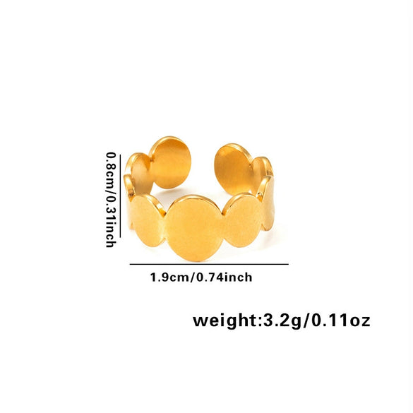 Wholesale Light Luxury Geometric Titanium Steel Electroplated Irregular Multi Layer Women's Ring