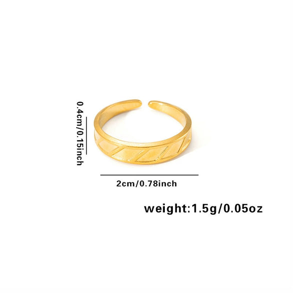 Wholesale Light Luxury Geometric Titanium Steel Electroplated Irregular Multi Layer Women's Ring