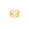 Wholesale Light Luxury Geometric Titanium Steel Electroplated Irregular Multi Layer Women's Ring