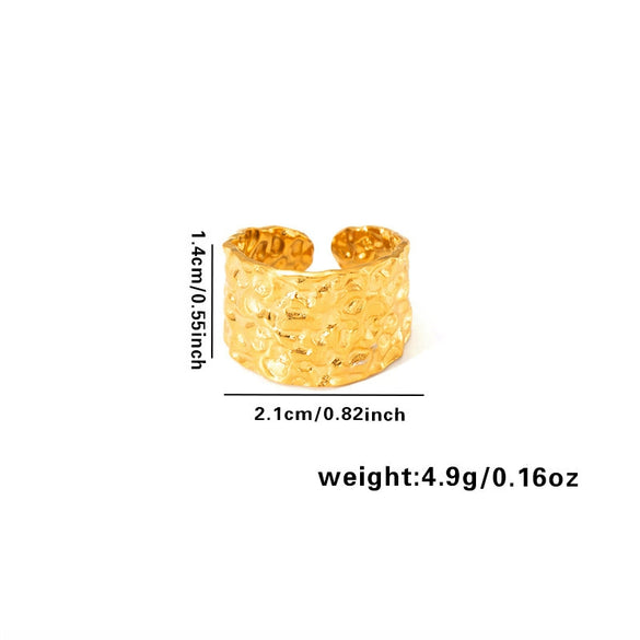Wholesale Light Luxury Geometric Titanium Steel Electroplated Irregular Multi Layer Women's Ring