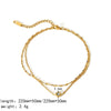 Wholesale Light Luxury Geometric Titanium Steel 18K Gold Inlaid Zircon And Rhinestone Clavicle Chain Necklace For Women