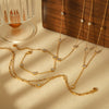 Wholesale Light Luxury Geometric Titanium Steel 18K Gold Inlaid Zircon And Rhinestone Clavicle Chain Necklace For Women