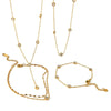Wholesale Light Luxury Geometric Titanium Steel 18K Gold Inlaid Zircon And Rhinestone Clavicle Chain Necklace For Women