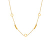 Wholesale Light Luxury Geometric Titanium Steel Real Gold Plated Hollow Flower Four Leaf Clover Necklace For Women