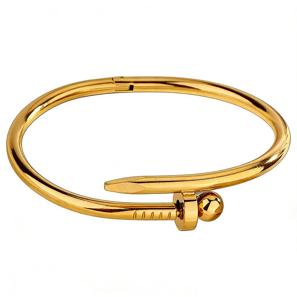 Wholesale Light Luxury Geometric Titanium Steel Round Bead Stud Clasp Bracelet Finely Polished Vacuum Electroplated Waterproof
