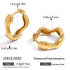 Wholesale Light Luxury Geometric Wave Stainless Steel Electroplated Women's Earrings