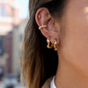 Wholesale Light Luxury Geometric Wave Stainless Steel Electroplated Women's Earrings