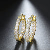 Wholesale Light Luxury Geometric Zircon Inlaid Copper Gold Plated Women's Earrings