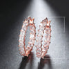 Wholesale Light Luxury Geometric Zircon Inlaid Copper Gold Plated Women's Earrings