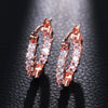 Wholesale Light Luxury Geometric Zircon Inlaid Copper Gold Plated Women's Earrings