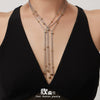 Wholesale Light Luxury Geometric Zircon Inlaid Stainless Steel Pullout Necklace For Women