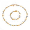 Wholesale Light Luxury Gold And Silver Color Matching Necklace Bracelet Suit In Geometric Style Made Of Stainless Steel With Pvd Furnace Vacuum Real Gold Plating