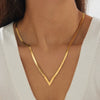Wholesale Light Luxury Gold Plated Heart Shape Stainless Steel Blade Chain Necklace For Women