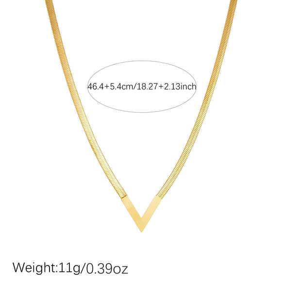Wholesale Light Luxury Gold Plated Heart Shape Stainless Steel Blade Chain Necklace For Women