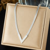Wholesale Light Luxury Gold Plated Heart Shape Stainless Steel Blade Chain Necklace For Women