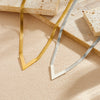 Wholesale Light Luxury Gold Plated Heart Shape Stainless Steel Blade Chain Necklace For Women