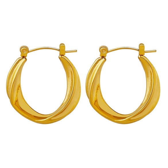Wholesale Light Luxury Gold Plated Titanium Steel Ushaped Earrings For Women