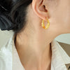 Wholesale Light Luxury Gold Plated Titanium Steel Ushaped Earrings For Women