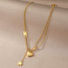 Wholesale Light Luxury Goldplated Stainless Steel Insectpatterned Ochain Necklace