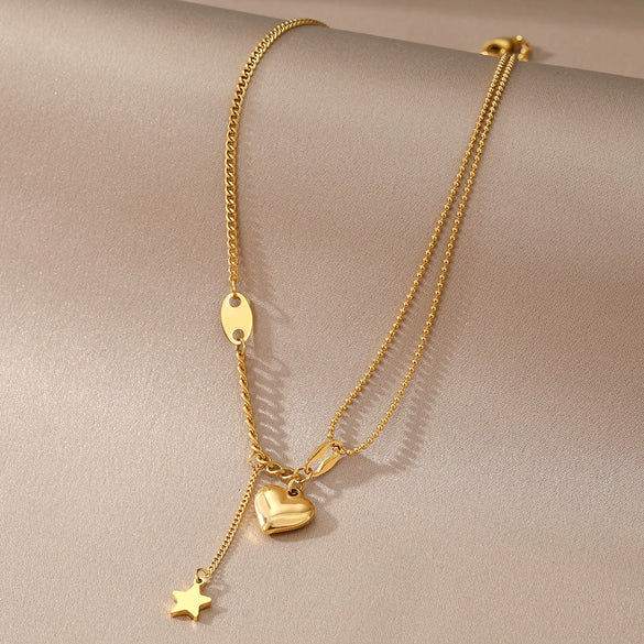 Wholesale Light Luxury Goldplated Stainless Steel Insectpatterned Ochain Necklace