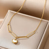 Wholesale Light Luxury Goldplated Stainless Steel Insectpatterned Ochain Necklace
