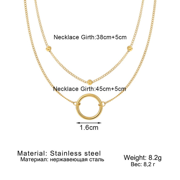 Wholesale Light Luxury Goldplated Stainless Steel Insectpatterned Ochain Necklace