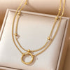 Wholesale Light Luxury Goldplated Stainless Steel Insectpatterned Ochain Necklace
