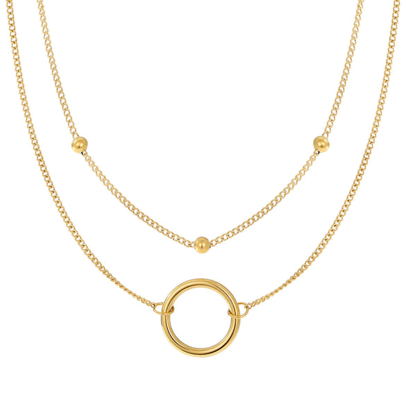 Wholesale Light Luxury Goldplated Stainless Steel Insectpatterned Ochain Necklace