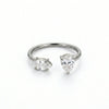 Wholesale Light Luxury Green Zircon Open Ring Water Drop Design Titanium Steel Electroplated Minimalist Style