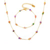 Wholesale Light Luxury Handmade 316L Stainless Steel And Natural Stone Double Layer Stacked Necklace With Electroplating