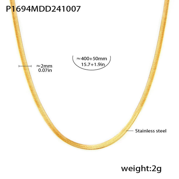 Wholesale Light Luxury Handmade 316L Stainless Steel And Natural Stone Double Layer Stacked Necklace With Electroplating