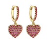 Wholesale Light Luxury Heart Shaped Copper Earrings Inlaid With Zircon For Women