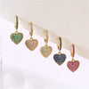 Wholesale Light Luxury Heart Shaped Copper Earrings Inlaid With Zircon For Women