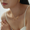 Wholesale Light Luxury Heartshaped Stainless Steel Weight Glaze Clavicle Chain With Electroplating For Women