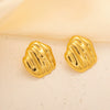 Wholesale Light Luxury High End Asymmetrical Titanium Steel Earrings For Women With Geometric Design And Electroplating Treatment