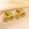 Wholesale Light Luxury High End Asymmetrical Titanium Steel Earrings For Women With Geometric Design And Electroplating Treatment