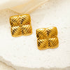 Wholesale Light Luxury High End Asymmetrical Titanium Steel Earrings For Women With Geometric Design And Electroplating Treatment