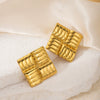Wholesale Light Luxury High End Asymmetrical Titanium Steel Earrings For Women With Geometric Design And Electroplating Treatment