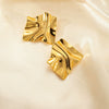 Wholesale Light Luxury High End Asymmetrical Titanium Steel Earrings For Women With Geometric Design And Electroplating Treatment