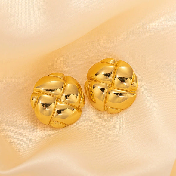 Wholesale Light Luxury High End Asymmetrical Titanium Steel Earrings For Women With Geometric Design And Electroplating Treatment