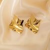 Wholesale Light Luxury High End Asymmetrical Titanium Steel Earrings For Women With Geometric Design And Electroplating Treatment