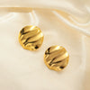 Wholesale Light Luxury High End Asymmetrical Titanium Steel Earrings For Women With Geometric Design And Electroplating Treatment