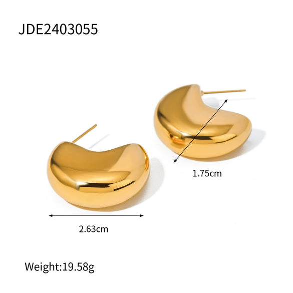 Wholesale Light Luxury High End Non Hole Ear Clip Earrings In Geometric Style Made Of Titanium Steel And Stainless Steel With Electroplating Treatment