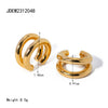 Wholesale Light Luxury High End Non Hole Ear Clip Earrings In Geometric Style Made Of Titanium Steel And Stainless Steel With Electroplating Treatment